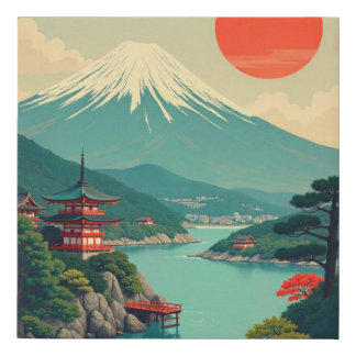 Vintage Japanese Landscape Faux Canvas Print