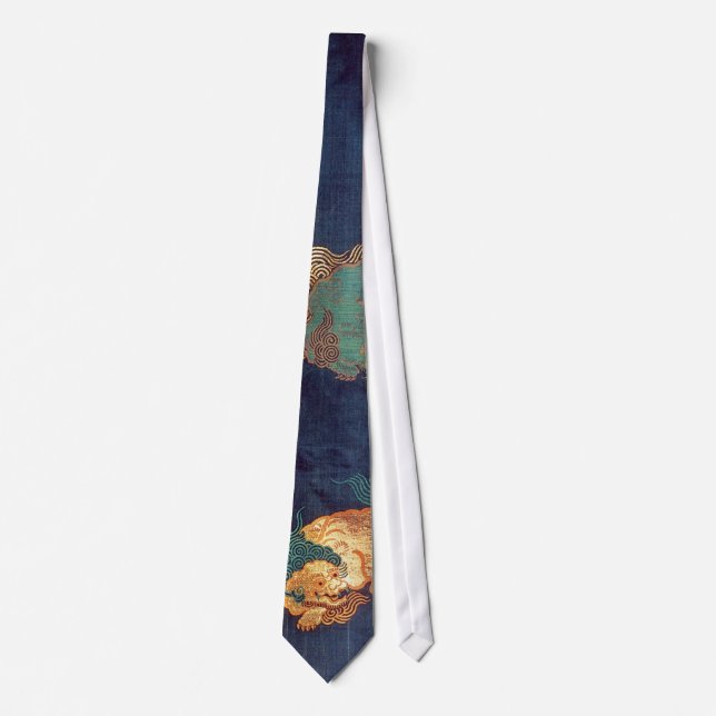 Vintage Japanese Lion Pattern Neck Tie (Front)