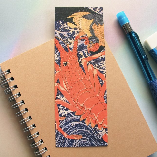 Vintage Japanese Lobster and Bird Bookmarks (Lobster Bookmark)