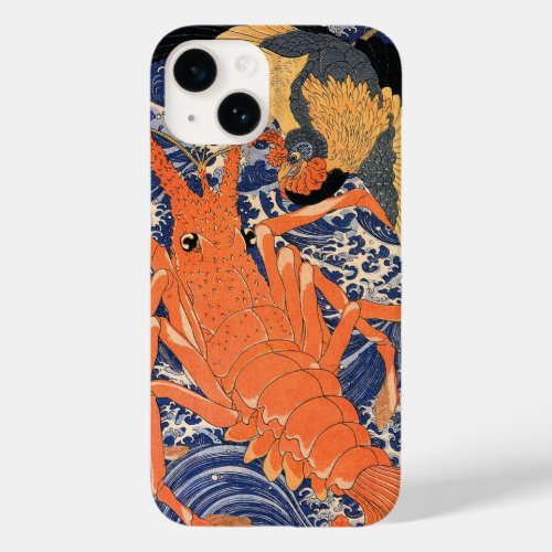 Vintage Japanese Lobster and Bird Ukiyo_e Case_Mate iPhone 14 Case