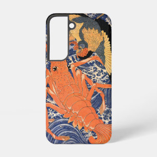 Vintage Japanese Lobster and Bird Ukiyo-e Samsung Galaxy S22 Case