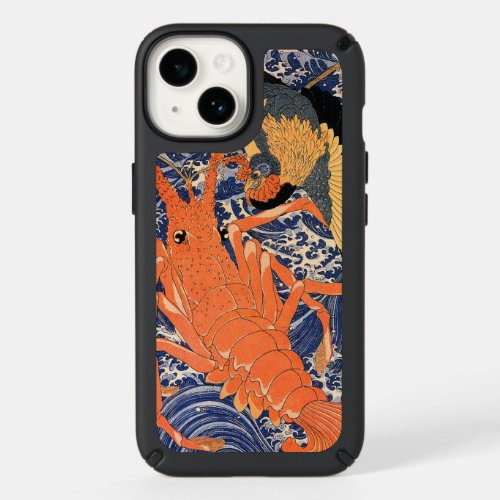 Vintage Japanese Lobster and Bird Ukiyo_e Speck iPhone 14 Case