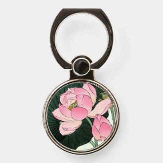 Vintage Japanese Lotus Flower  Phone Ring Stand