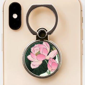 Vintage Japanese Lotus Flower  Phone Ring Stand