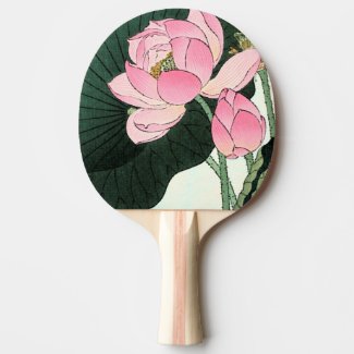 Vintage Japanese Lotus Flower -  Ping Pong Paddle
