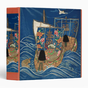 Vintage Japanese Lucky Treasure Ship G.A. Audsley 3 Ring Binder