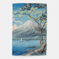 Vintage Japanese Mount Fuji and Lake Yamanaka Art