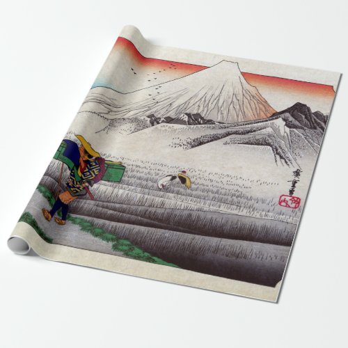 Vintage Japanese Mount Fuji Woodblock Print Wrapping Paper