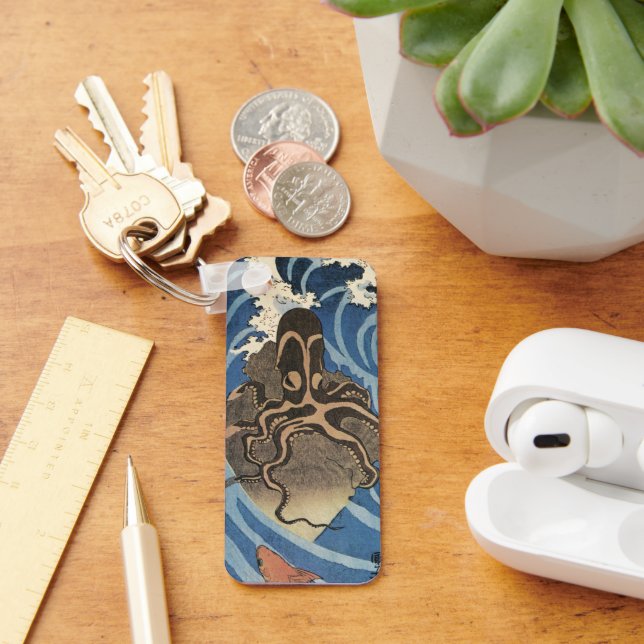 Vintage Japanese Octopus and Carp Keychain (Desk)