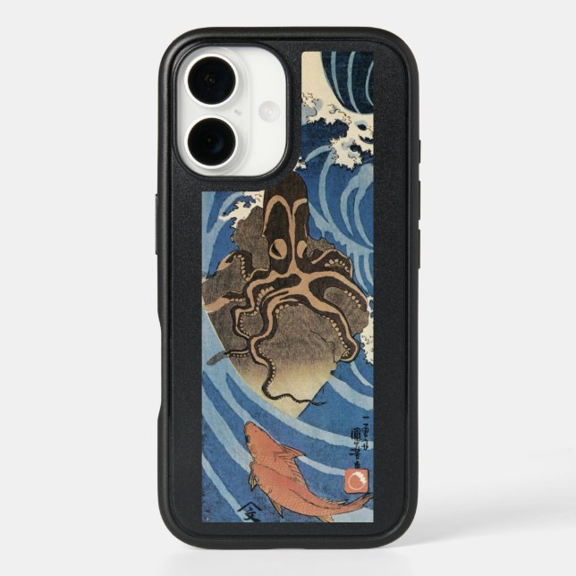 Vintage Japanese Octopus and Carp Otterbox iPhone Case (Back)