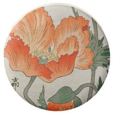 Vintage Japanese Orange Poppy Flower, Ohara Koson 