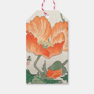 Vintage Japanese Orange Poppy Flower, Ohara Koson 