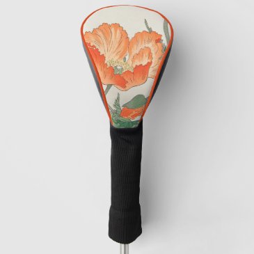 Vintage Japanese Orange Poppy Flower, Ohara Koson 