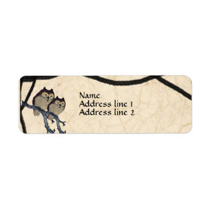 Vintage Japanese Owl Address Labels