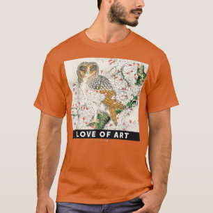 Vintage Japanese Owl and Cherry Flower Sakura Aest T-Shirt