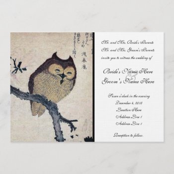 Vintage Japanese Owl Wedding Invitation by RiverJude at Zazzle