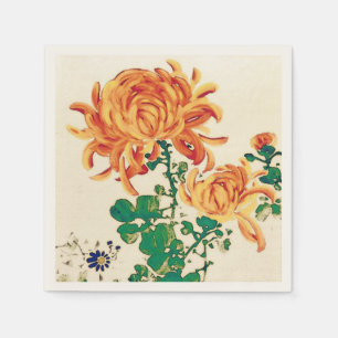 Vintage Japanese Painting of Chrysanthemums Napkins