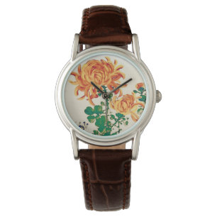 Vintage Japanese Painting of Chrysanthemums Watch