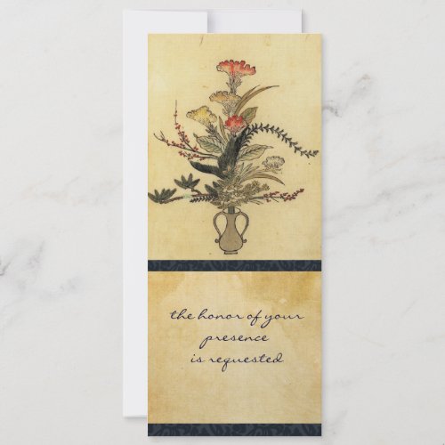 Vintage Japanese Parchment Tall Invitation