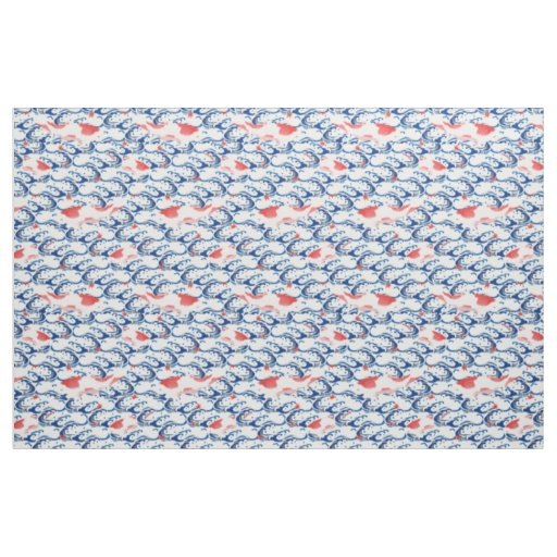 Vintage Japanese pattern - Koi fish Fabric