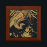 Vintage Japanese Phoenix Gold Black Bird Gift Box<br><div class="desc">Experience the majestic beauty of the Meiji era with this stunning Vintage Japanese masterpiece by G.A. Audsley. This intricate artwork features a mythical Phoenix (Ho-oh) in mid-flight, descending gracefully among elegant Paulownia leaves. The dramatic Gold on Black palette creates a high-contrast, maximalist aesthetic that radiates luxury and oriental elegance. Perfect...</div>