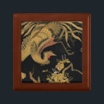 Vintage Japanese Phoenix Gold Black Bird Gift Box<br><div class="desc">Experience the majestic beauty of the Meiji era with this stunning Vintage Japanese masterpiece by G.A. Audsley. This intricate artwork features a mythical Phoenix (Ho-oh) in mid-flight, descending gracefully among elegant Paulownia leaves. The dramatic Gold on Black palette creates a high-contrast, maximalist aesthetic that radiates luxury and oriental elegance. Perfect...</div>