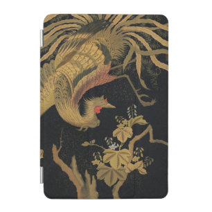 Vintage Japanese Phoenix Gold Black Bird iPad Mini Cover