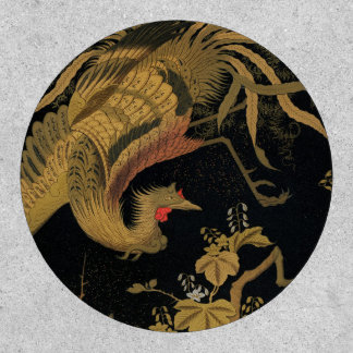 Vintage Japanese Phoenix Gold Black Bird Patch