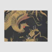 Vintage Japanese Phoenix Gold Black Bird