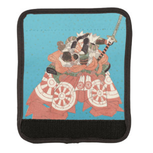 Vintage Japanese Portrait - Warrior with Sword Luggage Handle Wrap