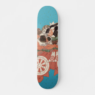Vintage Japanese Portrait - Warrior with Sword Skateboard