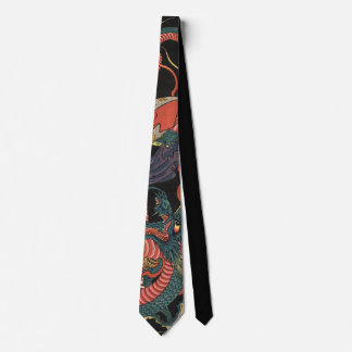 Vintage Japanese Red Dragon Tie