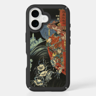 Vintage Japanese Samurai vs. Ghost Crabs Fine Art iPhone 16 Case