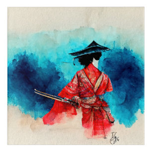 Vintage Japanese Samurai Warrior Acrylic Wall Art