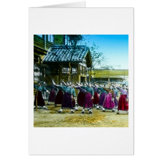 Vintage Japanese School Girls Exercising Japan (Front)