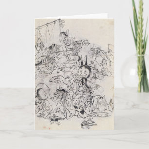 Vintage Japanese Sketch Greeting Card
