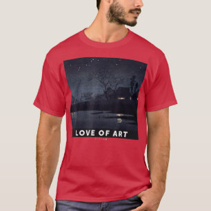 Vintage Japanese Starry Night Aesthetic Art T-Shir T-Shirt
