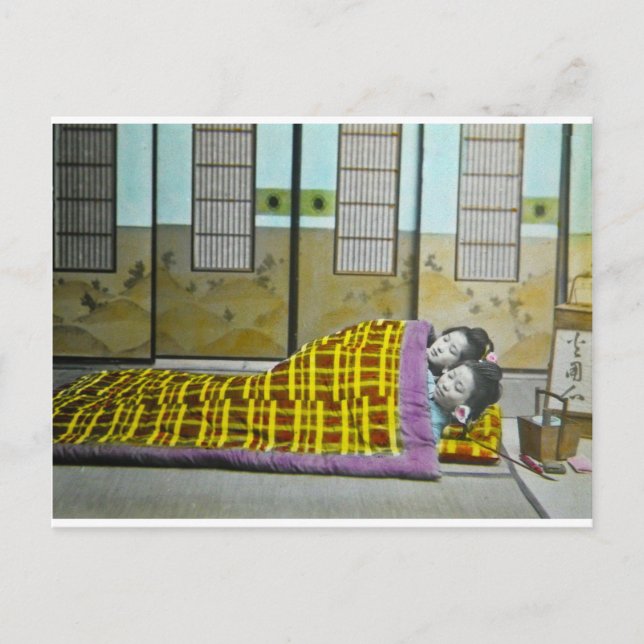 Vintage Japanese Tagaki Sleeping Geisha Postcard (Front)