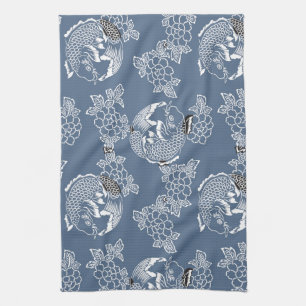 Vintage Japanese Tattoo Koi(Carp) Kitchen Towel