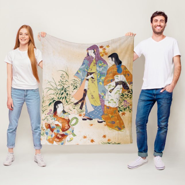 Vintage Japanese Textile Fleece Blanket (In Situ)