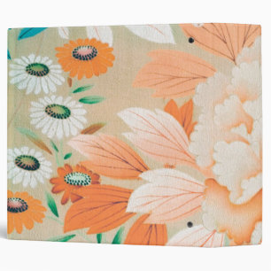 Vintage Japanese Textile, Floral 3 Ring Binder