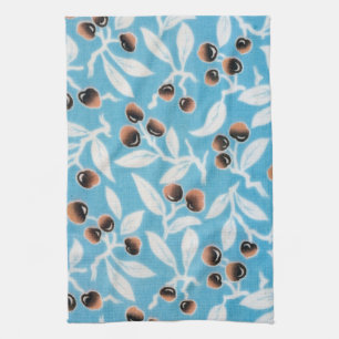 Vintage Japanese Textile, Nuts Pattern Kitchen Towel