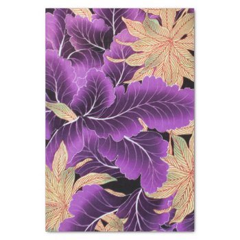 Vintage Japanese Textile  Purple Leaf Tissue Paper by Wagaraya at Zazzle