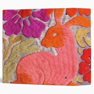 Vintage Japanese Textile, Rabbit Pattern 3 Ring Binder