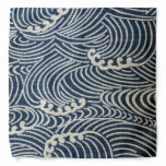 Vintage Japanese Textile, Wave Pattern Bandana at Zazzle