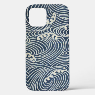Vintage Japanese Textile, Wave Pattern iPhone 12 Case