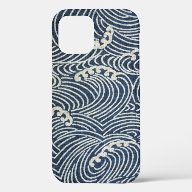 Vintage Japanese Textile, Wave Pattern Case-Mate iPhone Case (Back)