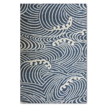 Vintage Japanese Textile  Wave Pattern Tissue Paper by Wagaraya at Zazzle