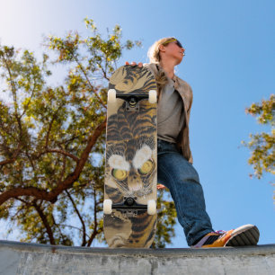 Vintage Japanese Tiger Art Skateboard Deck