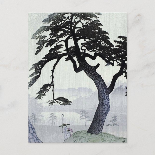 Vintage Japanese Tree Postcard (Front)